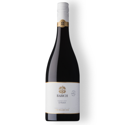 Bouteille de Babich Hawke's Bay Syrah 2018, un vin rouge de la région de Hawke's Bay, Nouvelle-Zélande.
